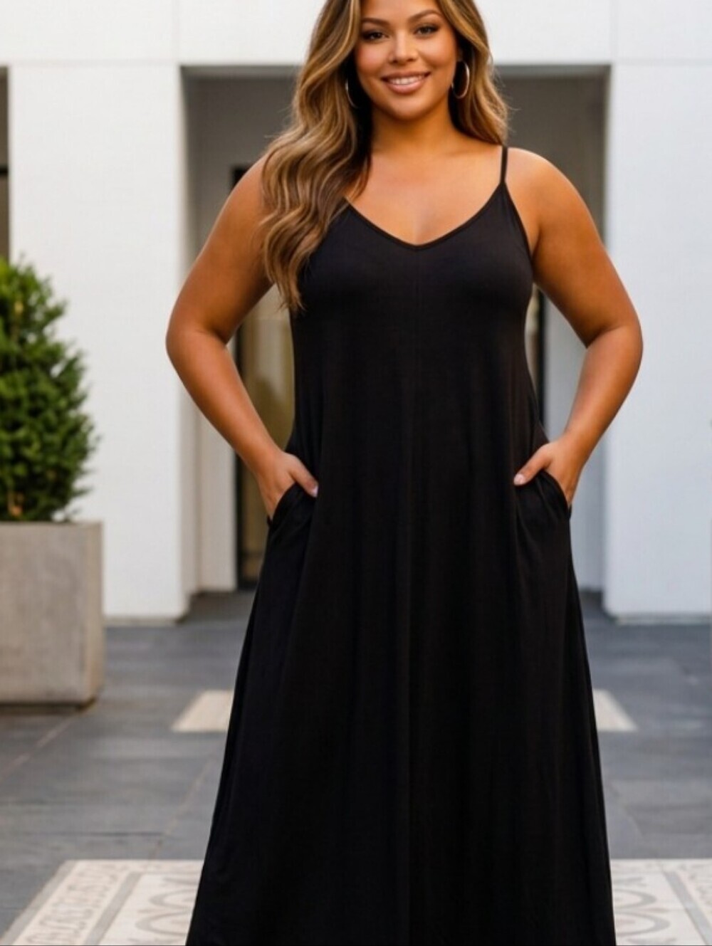 Plus Size Adjustible Oversized Little Black dress Flowy Casual Formal 3X